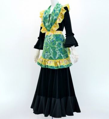 Flamenco Apron and Shawl Set / Butterfly Paisley / Green / JPA-13