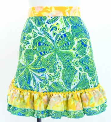 Flamenco Apron and Shawl Set / Butterfly Paisley / Green / JPA-13