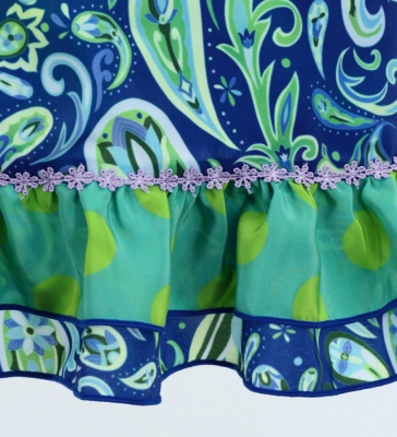 Flamenco Apron and Shawl Set / Paisley / Blue / JPA-15