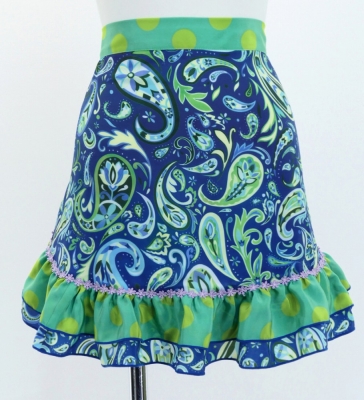 Flamenco Apron and Shawl Set / Paisley / Blue / JPA-15