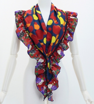 Flamenco Apron and Shawl Set / Dots / Navy&Yellow / JPA-16