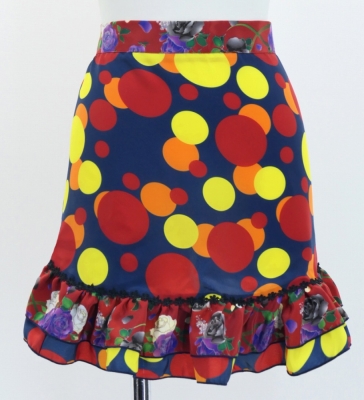 Flamenco Apron and Shawl Set / Dots / Navy&Yellow / JPA-16