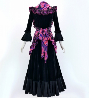Flamenco Apron and Shawl Set / Roses / Pink&Purple / JPA-19