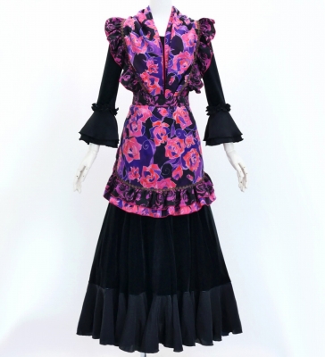 Flamenco Apron and Shawl Set / Roses / Pink&Purple / JPA-19