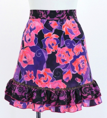 Flamenco Apron and Shawl Set / Roses / Pink&Purple / JPA-19
