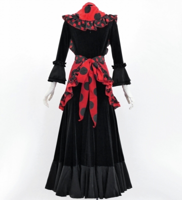 Flamenco Apron and Shawl Set / Polka Dots / Red&Black / JPA-1