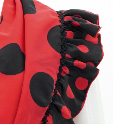 Flamenco Apron and Shawl Set / Polka Dots / Red&Black / JPA-1