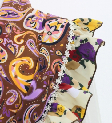 Flamenco Apron and Shawl Set / Paisley / Brown / JPA-21