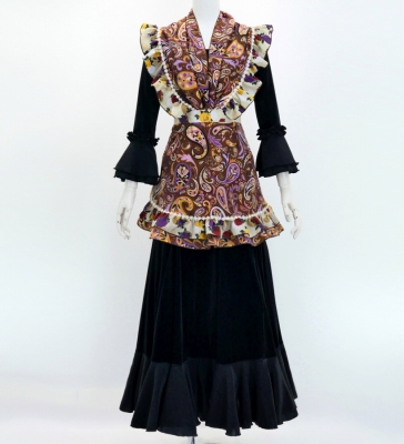 Flamenco Apron and Shawl Set / Paisley / Brown / JPA-21