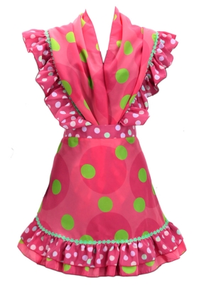 Flamenco Apron and Shawl Set / Dots / Pink / JPA-22