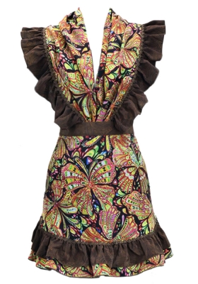 Flamenco Apron and Shawl Set / Butterfly Paisley / Red&Yellow / JPA-23