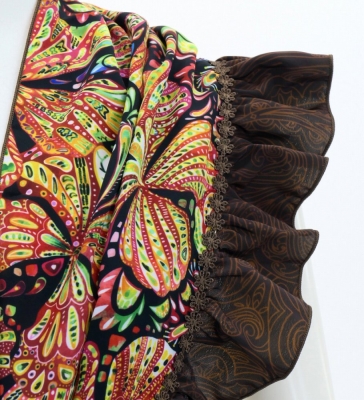 Flamenco Apron and Shawl Set / Butterfly Paisley / Red&Yellow / JPA-23