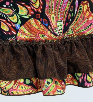 Flamenco Apron and Shawl Set / Butterfly Paisley / Red&Yellow / JPA-23