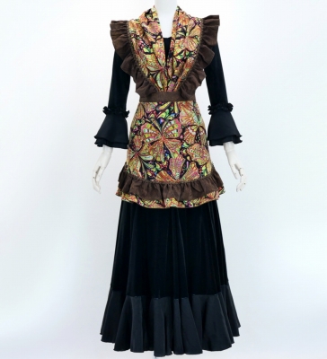 Flamenco Apron and Shawl Set / Butterfly Paisley / Red&Yellow / JPA-23