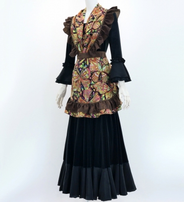 Flamenco Apron and Shawl Set / Butterfly Paisley / Red&Yellow / JPA-23