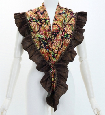 Flamenco Apron and Shawl Set / Butterfly Paisley / Red&Yellow / JPA-23