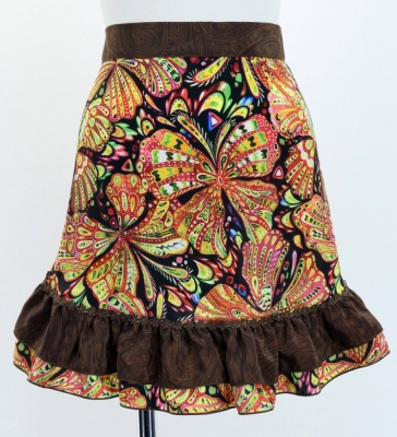 Flamenco Apron and Shawl Set / Butterfly Paisley / Red&Yellow / JPA-23