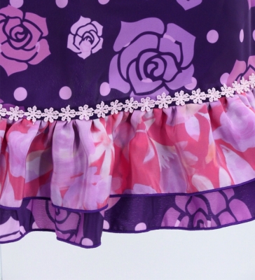 Flamenco Apron and Shawl Set / Roses / Purple / JPA-24