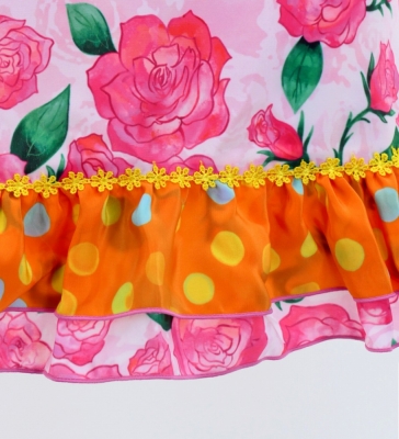 Flamenco Apron and Shawl Set / Roses / Pink / JPA-25