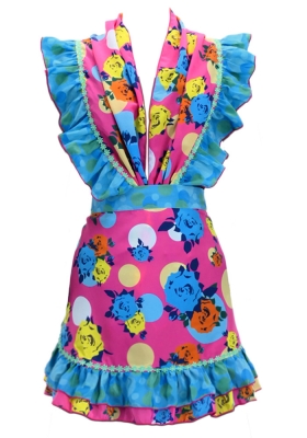Flamenco Apron and Shawl Set / Roses / Pink / JPA-26