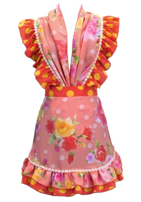 Flamenco Apron and Shawl Set / Roses & Carnations / Pink / JPA-28