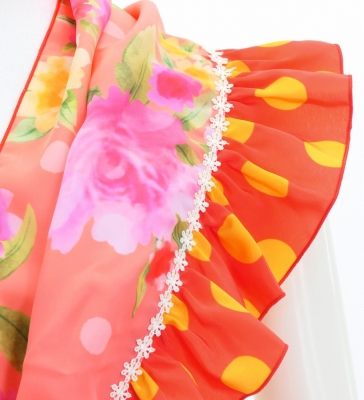 Flamenco Apron and Shawl Set / Roses & Carnations / Pink / JPA-28