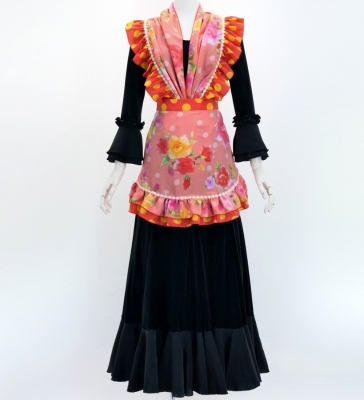 Flamenco Apron and Shawl Set / Roses & Carnations / Pink / JPA-28