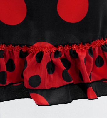 Flamenco Apron and Shawl Set / Polka Dots / Black&Red / JPA-2