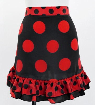 Flamenco Apron and Shawl Set / Polka Dots / Black&Red / JPA-2