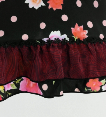 Flamenco Apron and Shawl Set / Roses & Carnations / Black / JPA-30