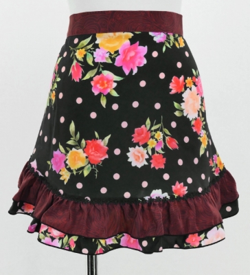 Flamenco Apron and Shawl Set / Roses & Carnations / Black / JPA-30