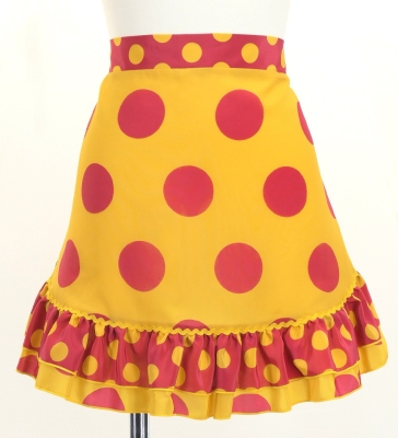 Flamenco Apron and Shawl Set / Polka Dots / Yellow & Pink / JPA-33