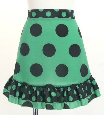 Flamenco Apron and Shawl Set / Polka Dots / Turquoise Blue & Black / JPA-34