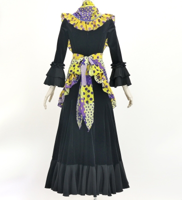Flamenco Apron and Shawl Set / Dots & Patchwork Style / Yellow & Purple / JPA-35