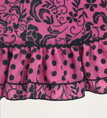 Flamenco Apron and Shawl Set / Ditsy floral / Pink & Black / JPA-36
