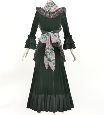 Flamenco Apron and Shawl Set / Paisley / Black / JPA-37