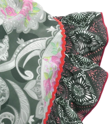 Flamenco Apron and Shawl Set / Paisley / Black / JPA-37