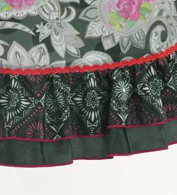 Flamenco Apron and Shawl Set / Paisley / Black / JPA-37