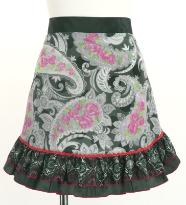 Flamenco Apron and Shawl Set / Paisley / Black / JPA-37