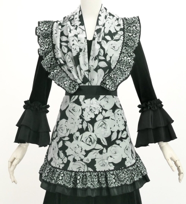Flamenco Apron and Shawl Set / Roses / White / JPA-39