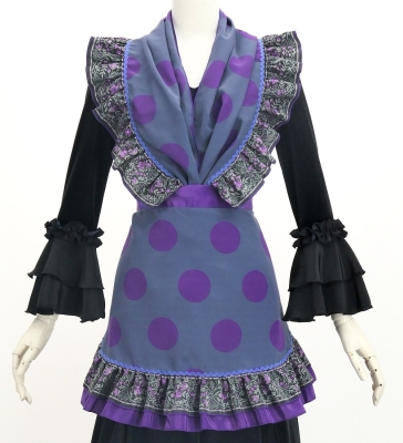 Flamenco Apron and Shawl Set / Dots / Puple  / JPA-40