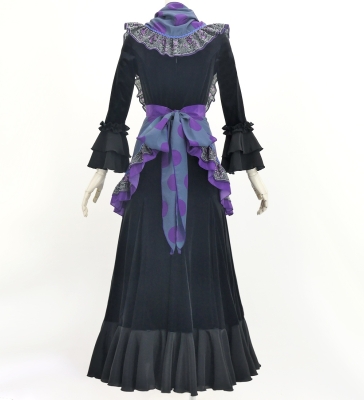 Flamenco Apron and Shawl Set / Dots / Puple  / JPA-40