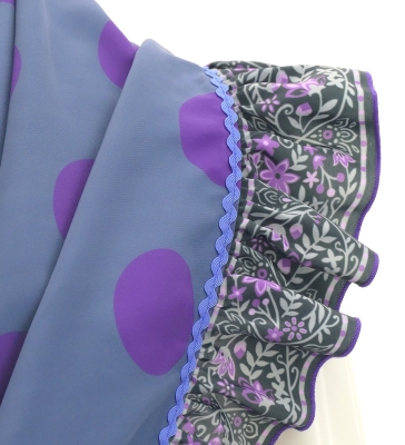Flamenco Apron and Shawl Set / Dots / Puple  / JPA-40