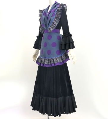 Flamenco Apron and Shawl Set / Dots / Puple  / JPA-40