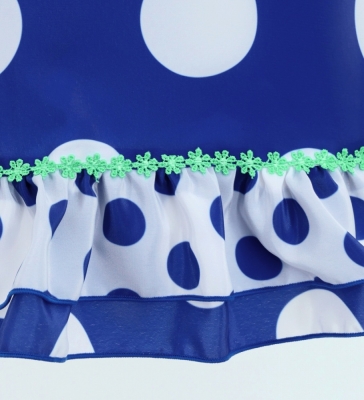 Flamenco Apron and Shawl Set / Polka Dots / Blue&White / JPA-4