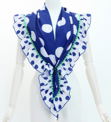 Flamenco Apron and Shawl Set / Polka Dots / Blue&White / JPA-4