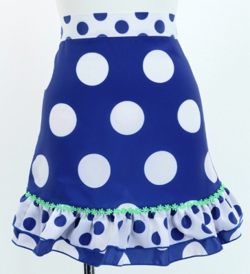 Flamenco Apron and Shawl Set / Polka Dots / Blue&White / JPA-4