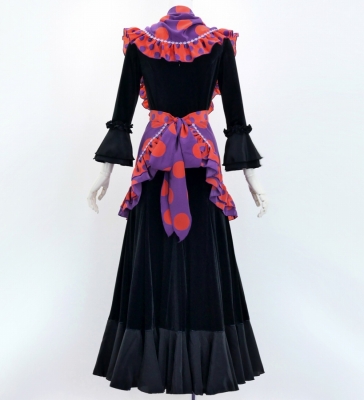 Flamenco Apron and Shawl Set / Polka Dots / Purple&Orange / JPA-5