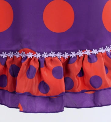 Flamenco Apron and Shawl Set / Polka Dots / Purple&Orange / JPA-5