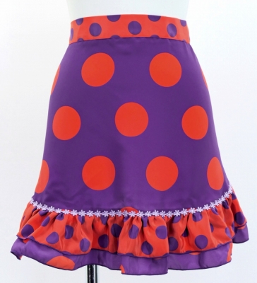 Flamenco Apron and Shawl Set / Polka Dots / Purple&Orange / JPA-5